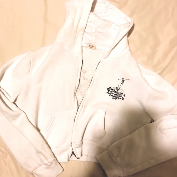 Brandy Melville skeleton crystal hoodie - Picture 1 of 4